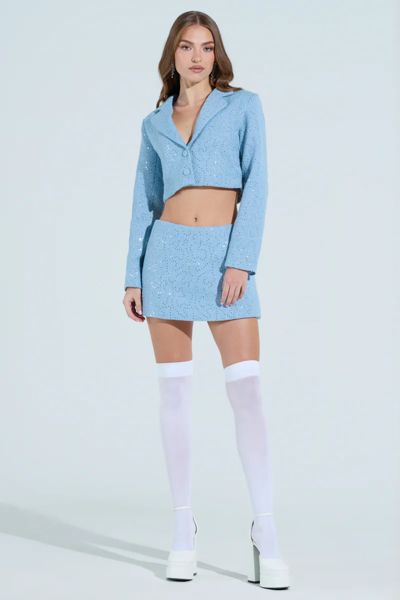 TEA FOR TWO CROPPED TWEED BLAZER - Image 5