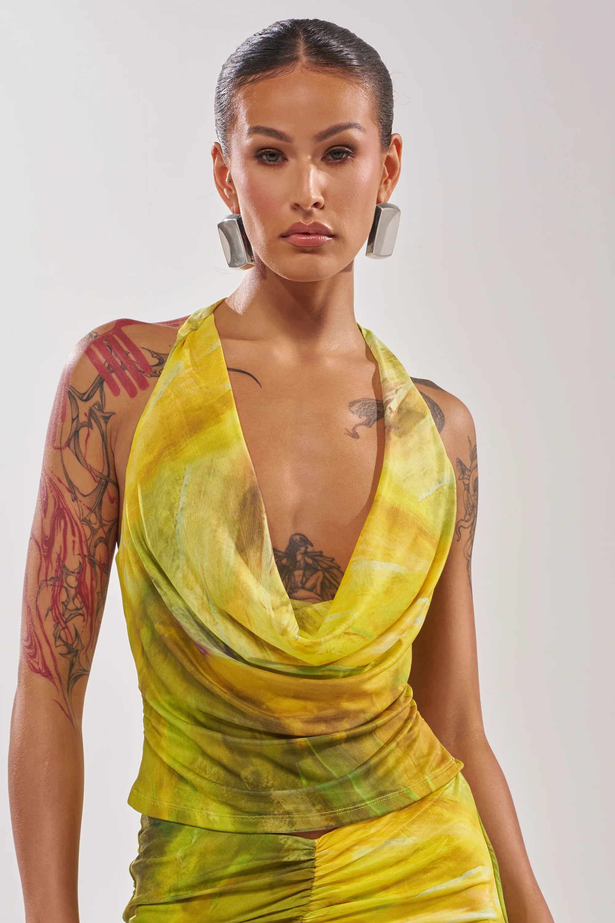 TELL ME MORE COWL NECK BLOUSE