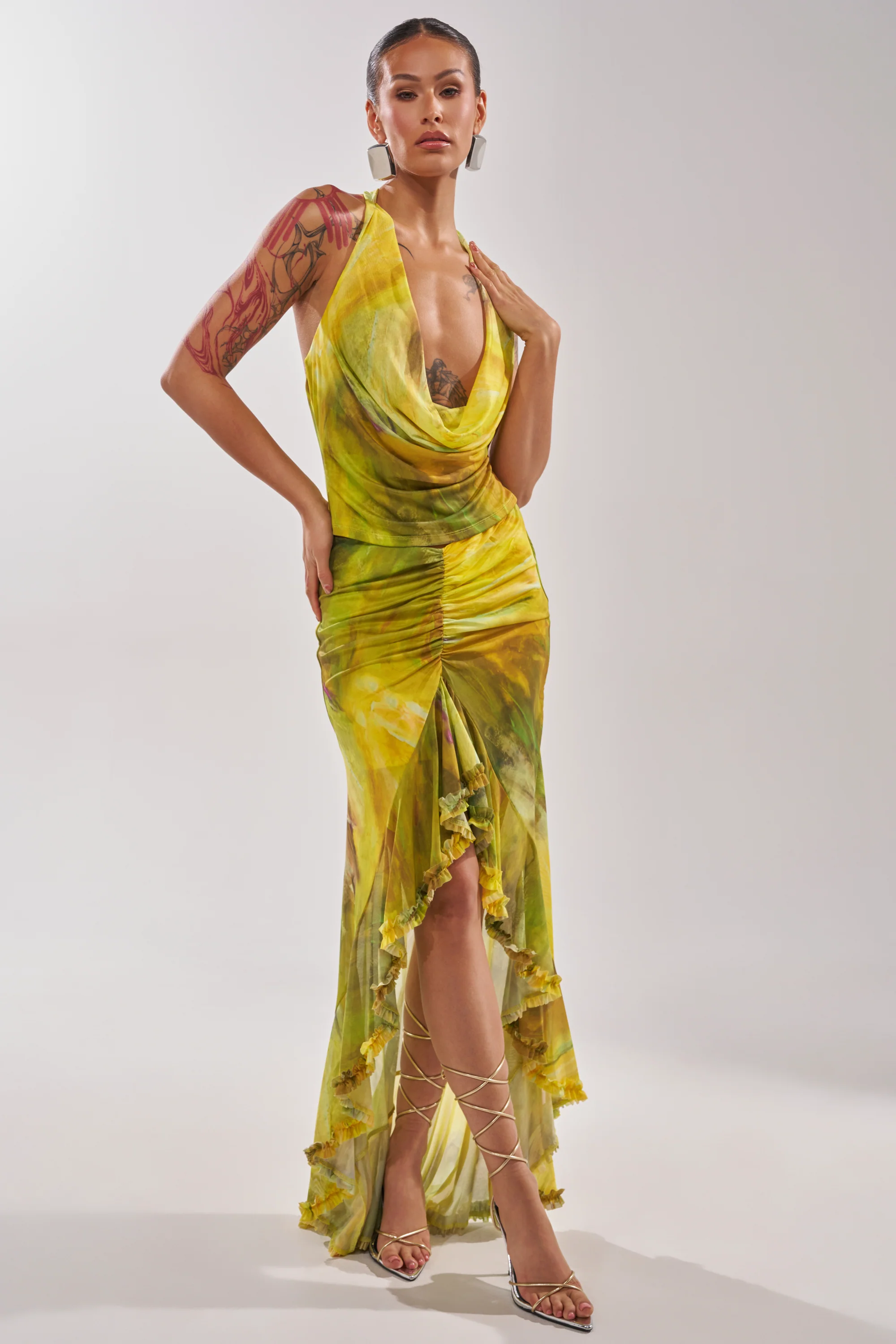 TELL ME MORE HIGH LOW SKIRT IN YELLOW - Image 8