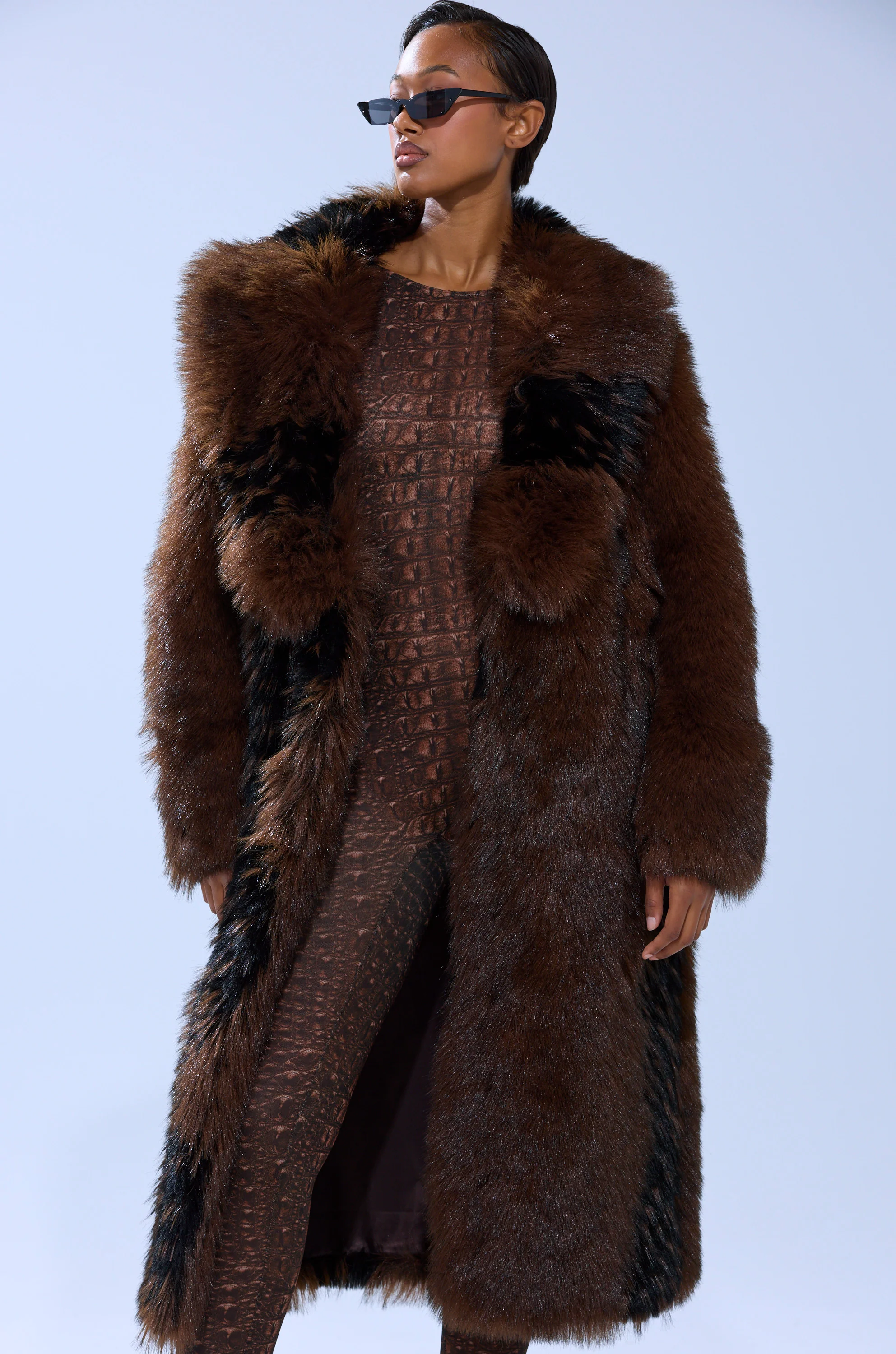 TELLURIDE FAUX FUR IN BROWN - Image 3