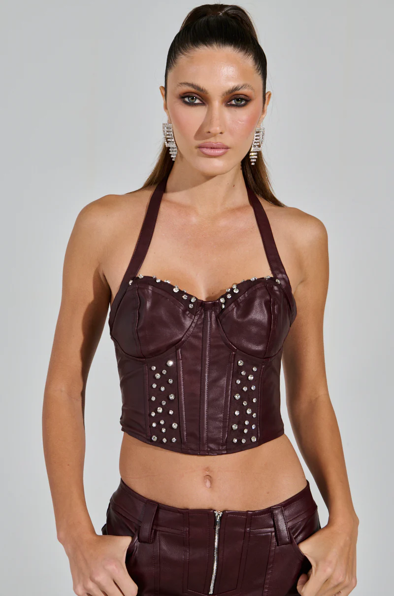 TEMPTATION'S BEST FRIEND CORSET IN BURGUNDY - Image 2