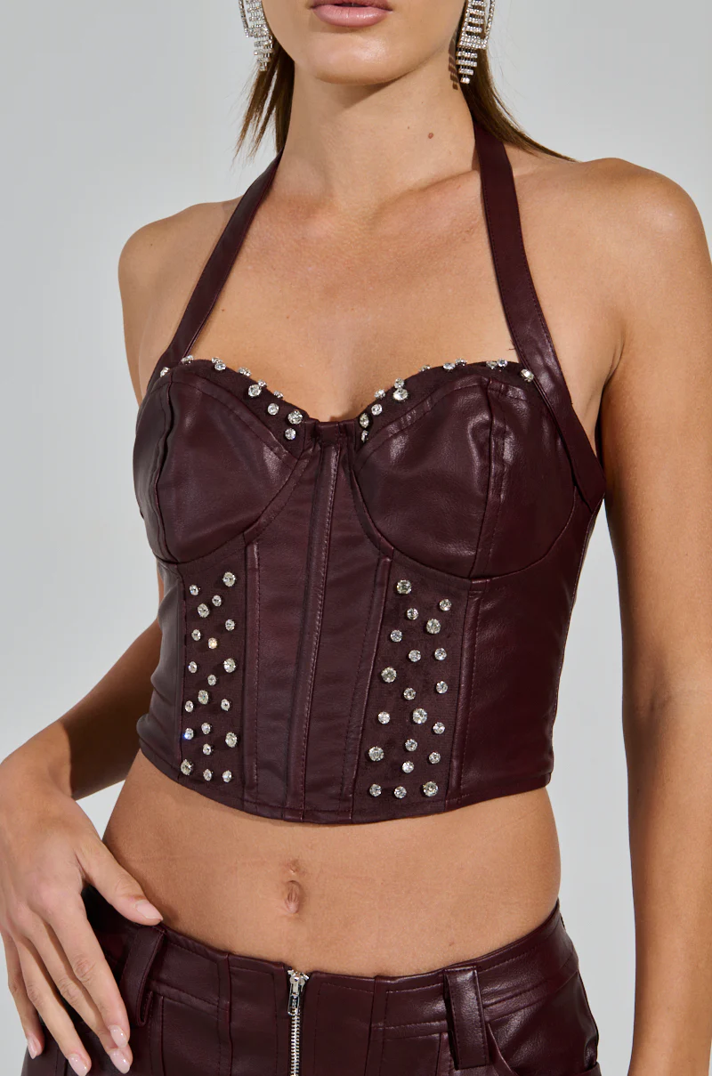 TEMPTATION'S BEST FRIEND CORSET IN BURGUNDY - Image 9