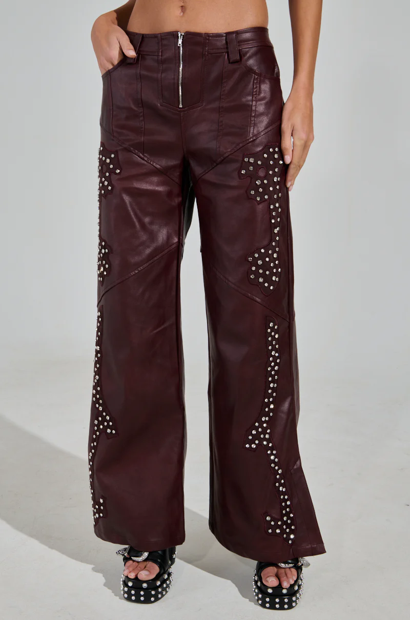 TEMPTATION'S BEST FRIEND PANT IN BURGUNDY - Image 3