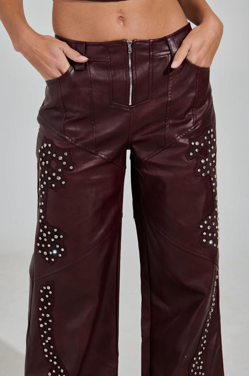 TEMPTATION'S BEST FRIEND PANT IN BURGUNDY - Image 8