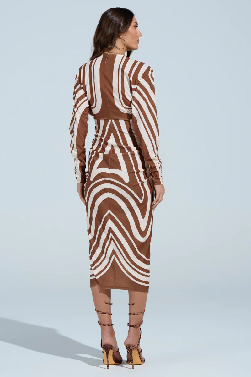 TEXT ME LATER SATIN MIDI DRESS - Image 4
