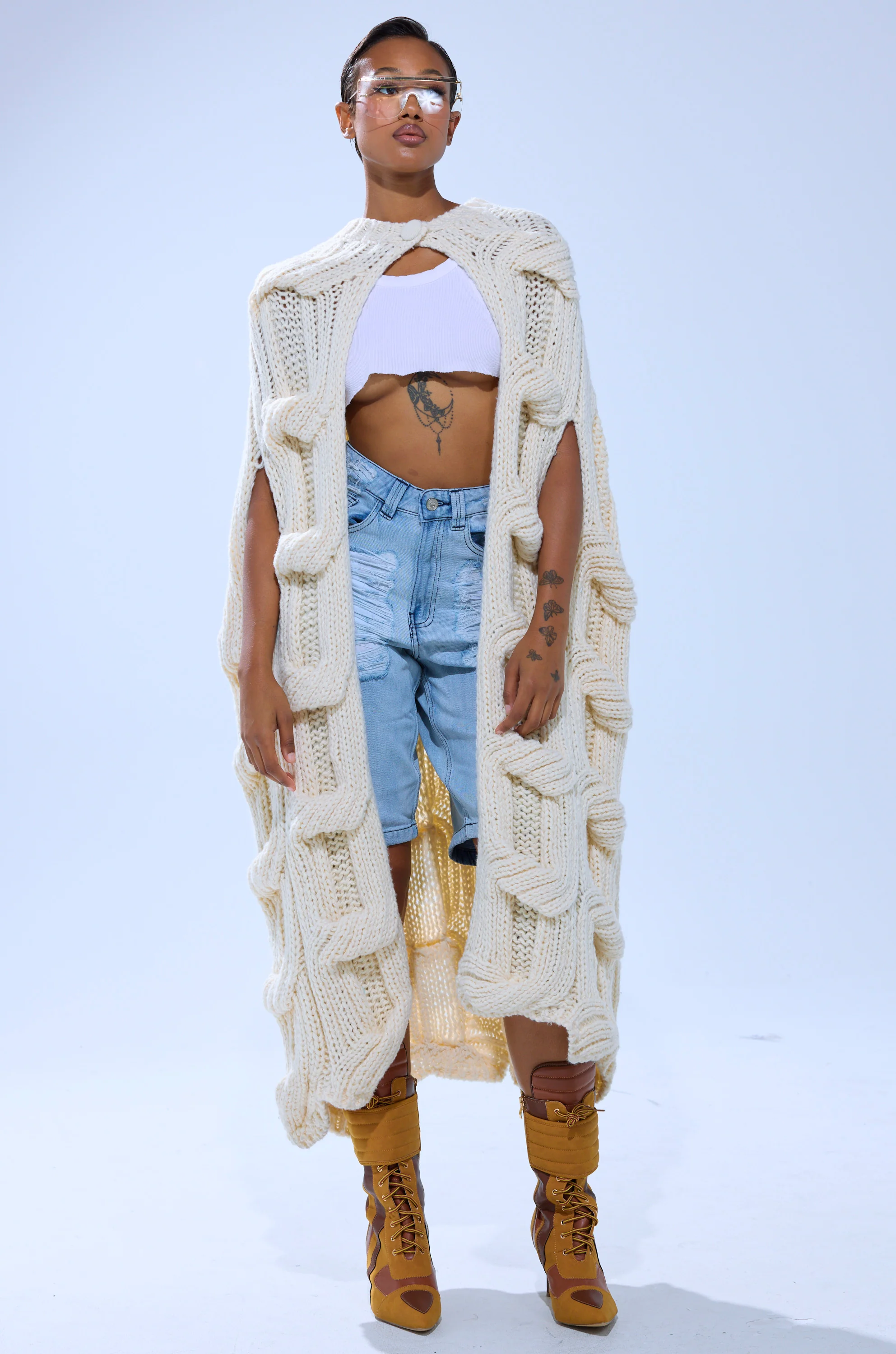 TEXTURED CHUNKY KNIT SWEATER - Image 2