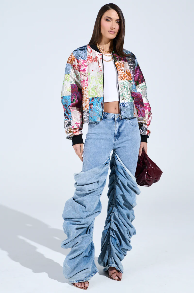 THAT GIRL PATCHWORK BROCADE BOMBER - Image 10