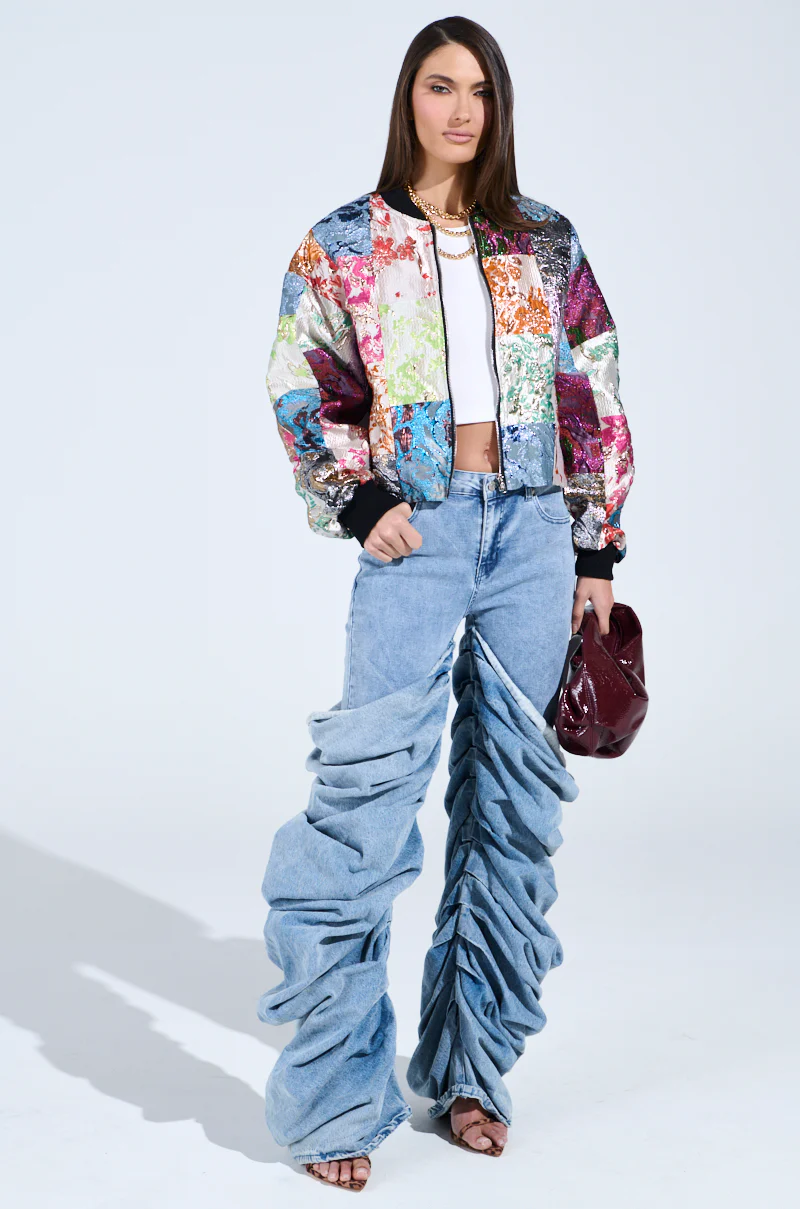 THAT GIRL PATCHWORK BROCADE BOMBER - Image 9