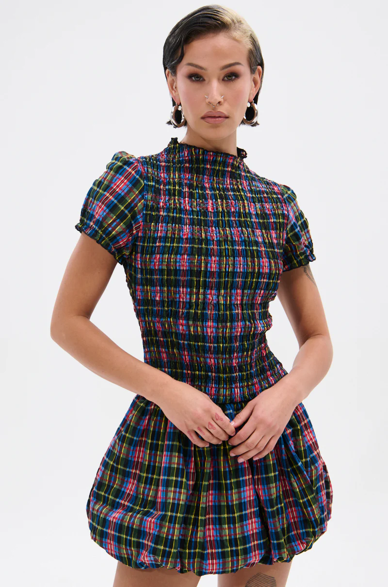 THAT GIRL PLAID MINI DRESS - Image 2
