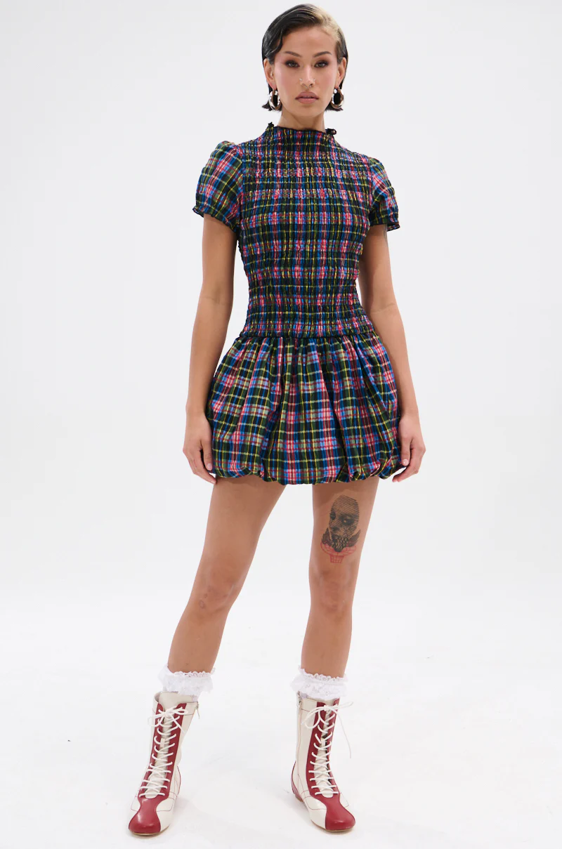 THAT GIRL PLAID MINI DRESS - Image 5