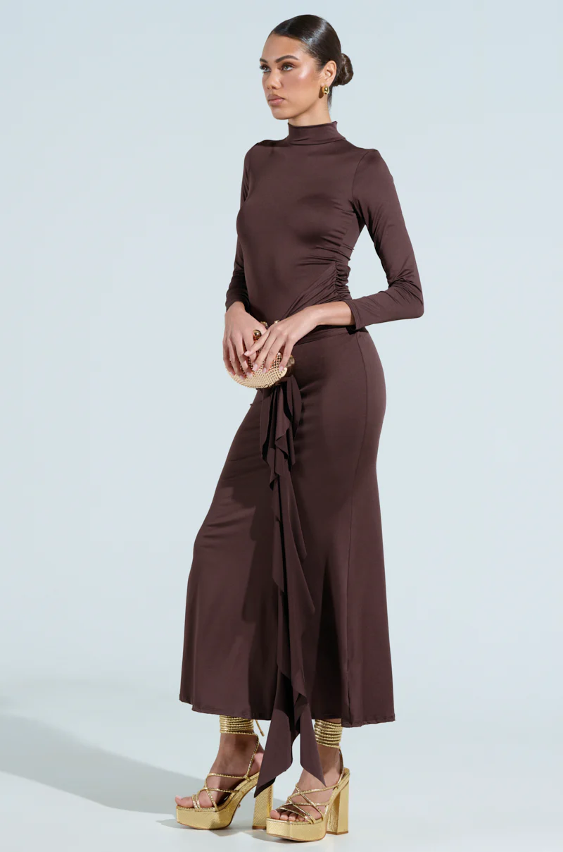 THE BEST ONE YET BROWN MAXI DRESS - Image 3