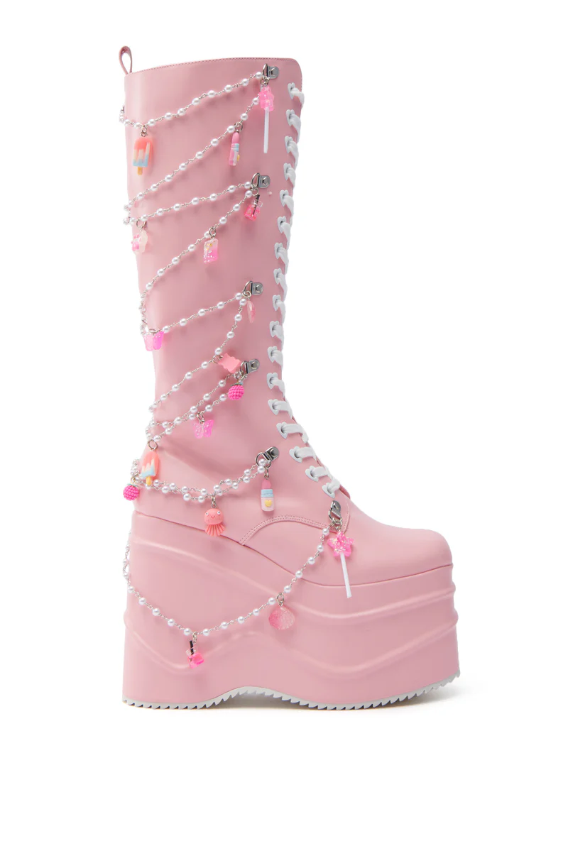 KOI FOOTWEAR THE DREAMSCAPE NOVELTY PINK FLATFORM BOOT - Image 3
