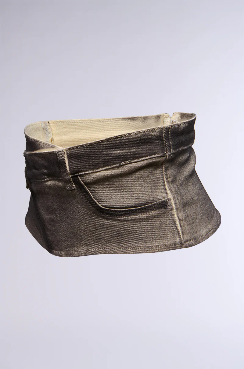 THE EDGE DISTRESSED DENIM BELT - Image 4
