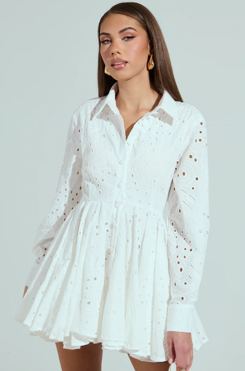 THE IT GIRL MINI DRESS IN EYELET - Image 2