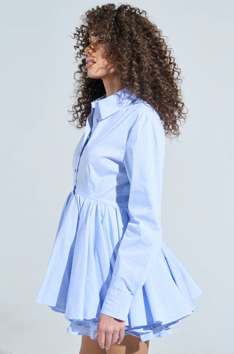 THE IT GIRL MINI DRESS IN STRIPED POPLIN - Image 6