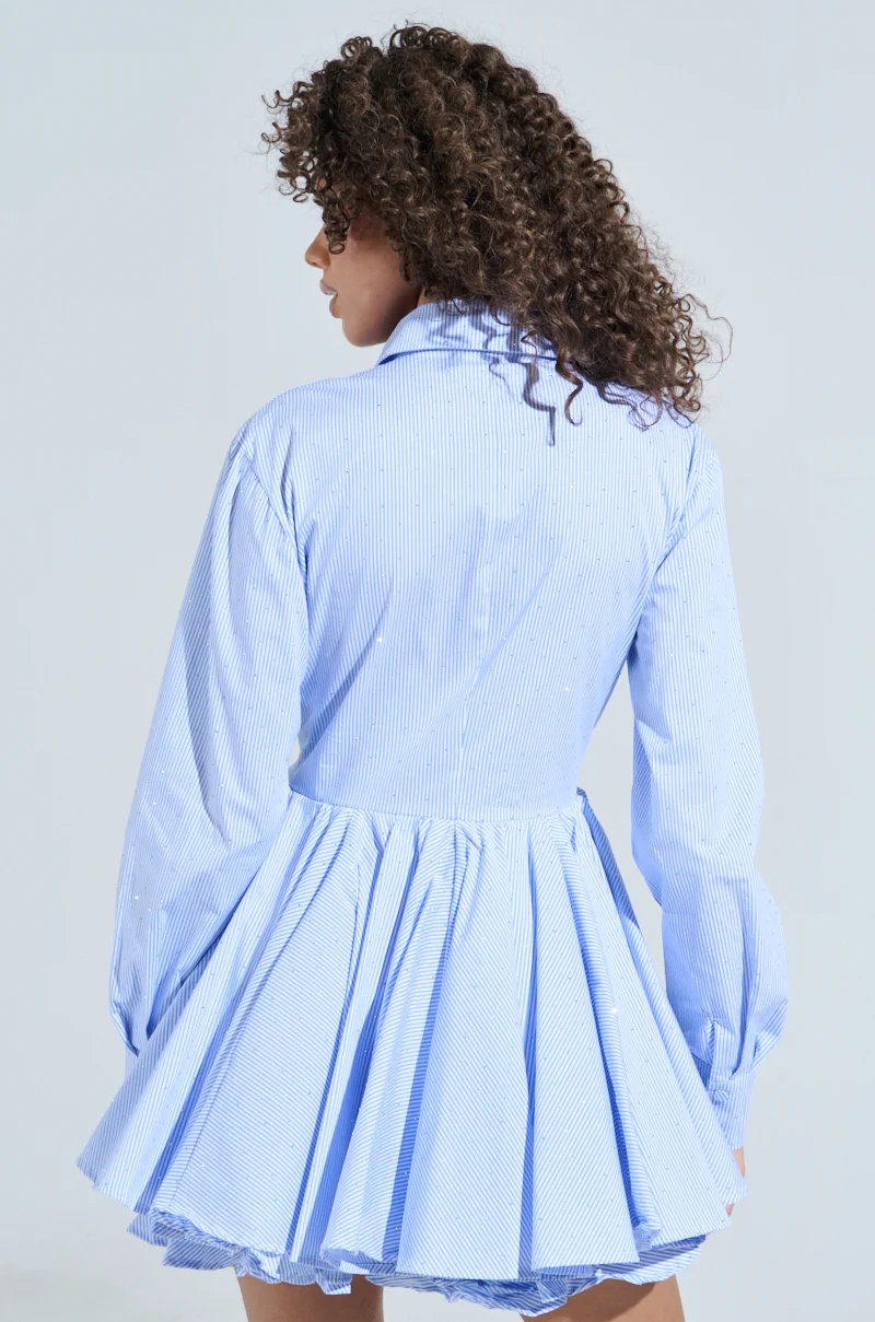 THE IT GIRL MINI DRESS IN STRIPED POPLIN - Image 7