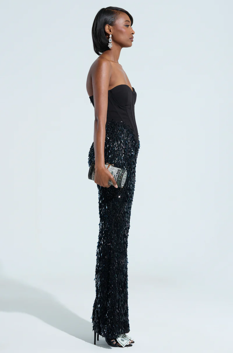 THE MAIN EVENT SEQUIN CORSET MAXI DRESS - Image 3