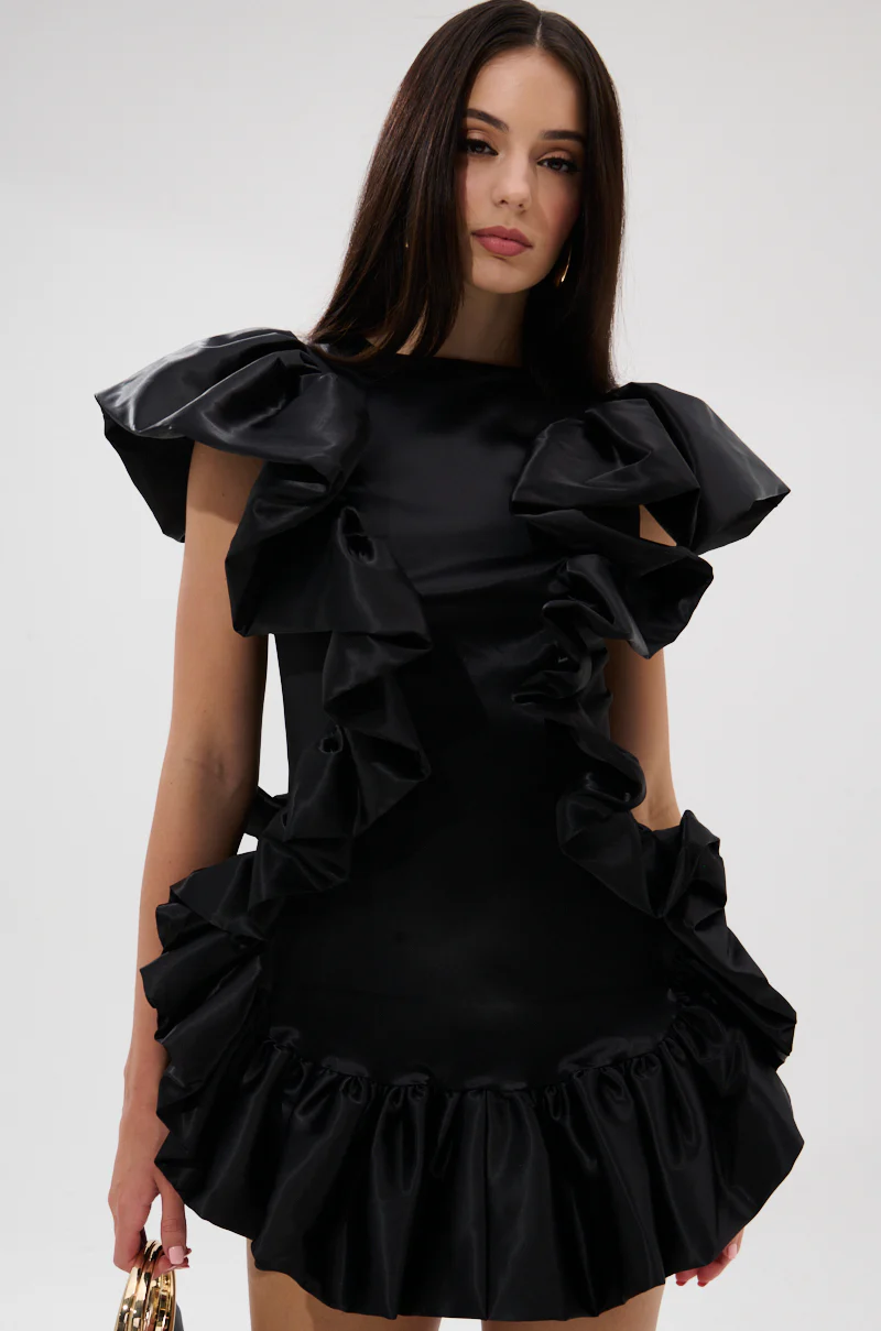 THE MOMENT IS MINE SATIN MINI DRESS