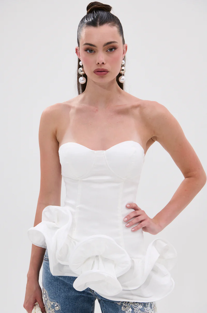 THE MORE YOU KNOW RUFFLE DETAIL CORSET TOP - Image 2