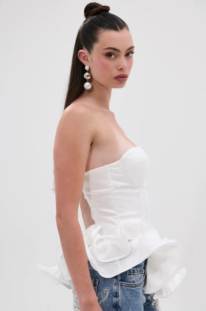 THE MORE YOU KNOW RUFFLE DETAIL CORSET TOP - Image 3