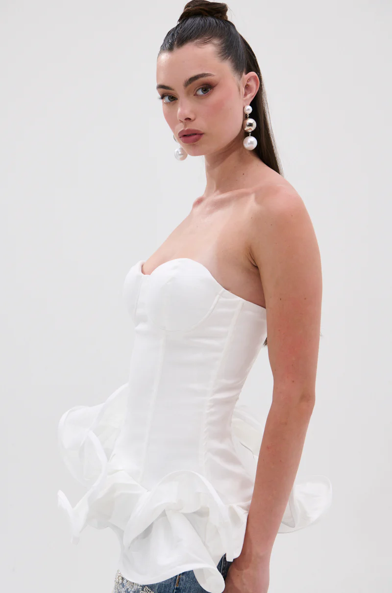 THE MORE YOU KNOW RUFFLE DETAIL CORSET TOP - Image 4