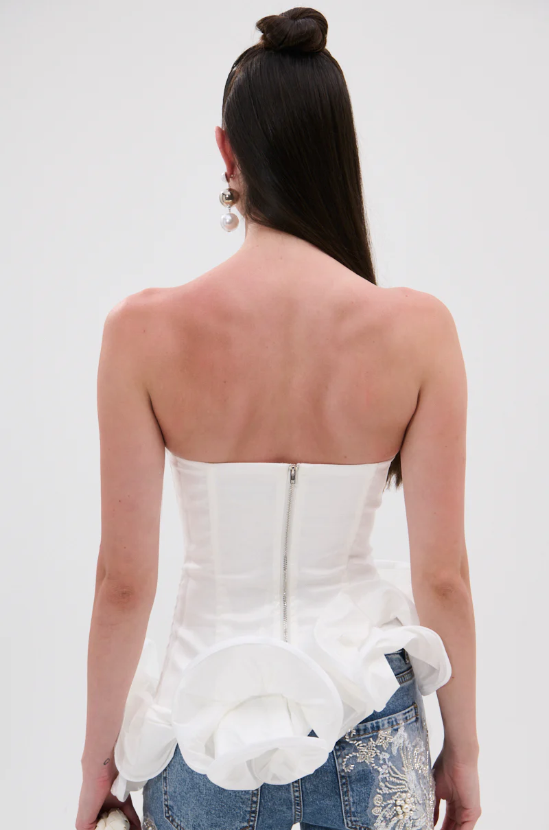 THE MORE YOU KNOW RUFFLE DETAIL CORSET TOP - Image 5