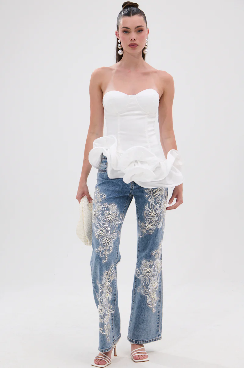 THE MORE YOU KNOW RUFFLE DETAIL CORSET TOP - Image 6