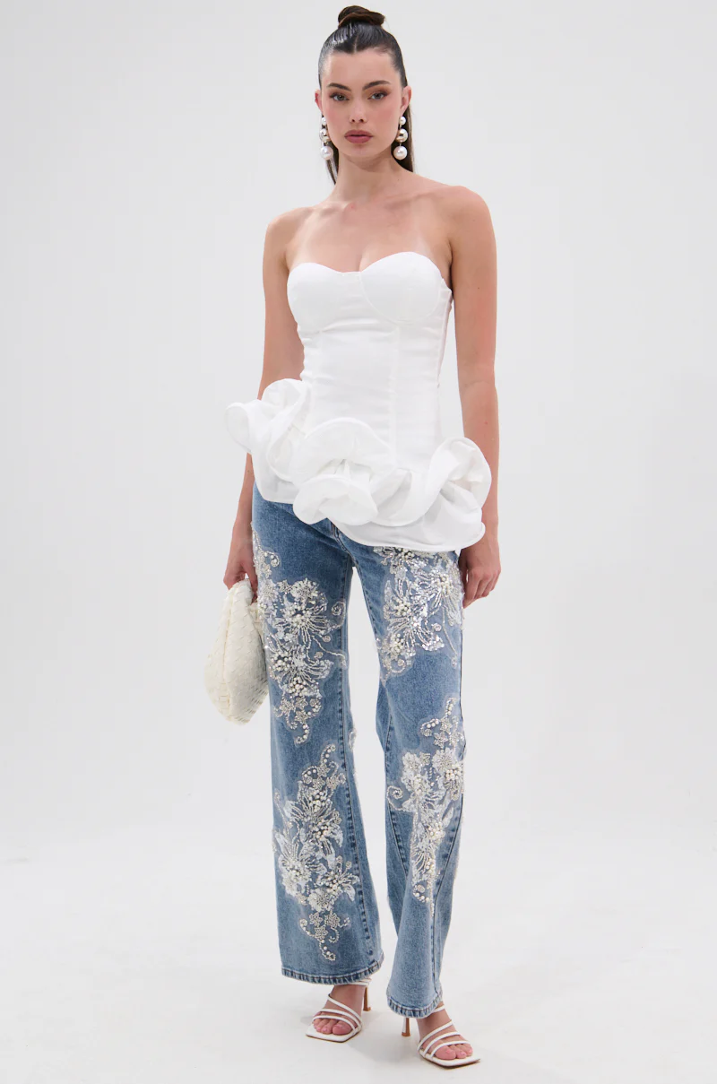 THE MORE YOU KNOW RUFFLE DETAIL CORSET TOP - Image 7
