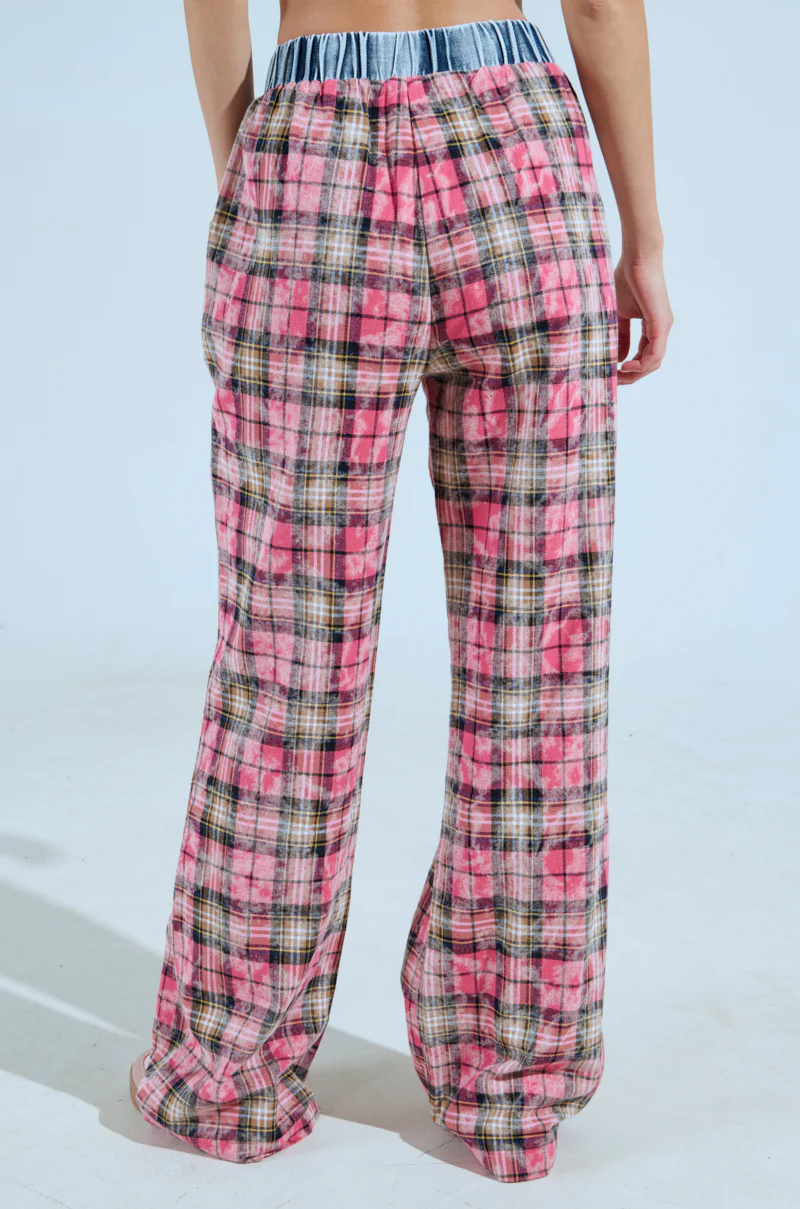 THE ONE PINK PLAID WIDE LEG PANT - Image 4