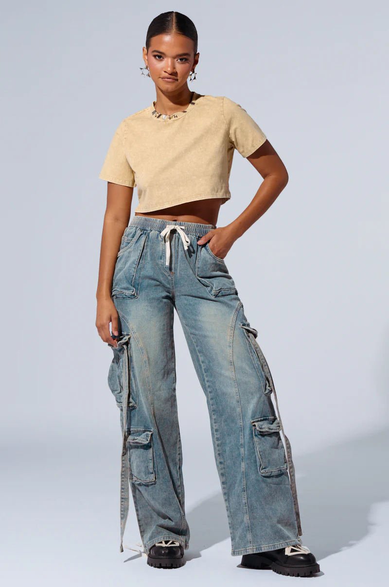 THINK ABOUT IT DENIM CARGO PANT - Image 5