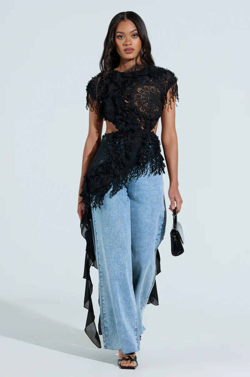 THINK ABOUT ME TOP IN BLACK
