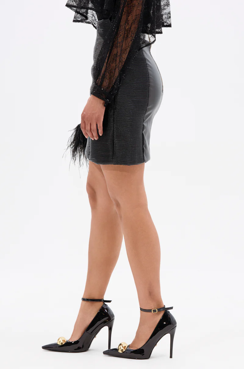 THIS IS THE LIFE FAUX LEATHER MINI SKIRT - Image 3