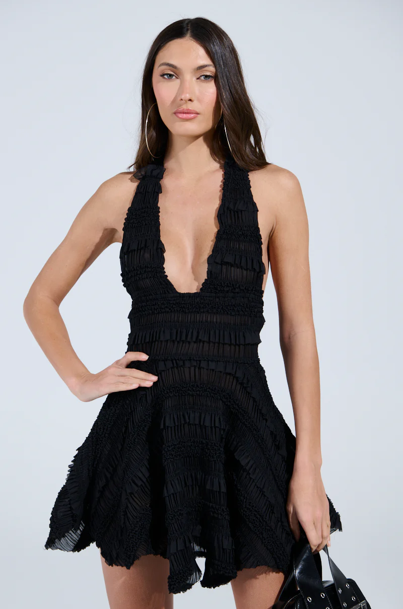 THIS IS WHAT I WANT SLINKY HALTER DRESS IN BLACK - Image 2
