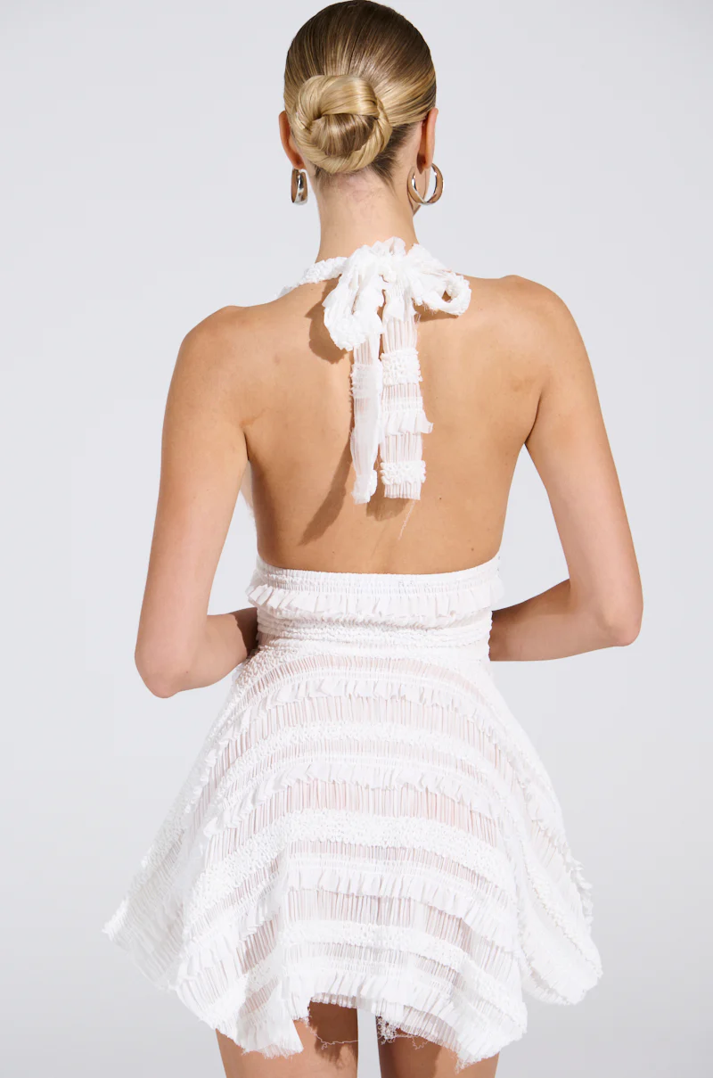 THIS IS WHAT I WANT SLINKY HALTER DRESS IN WHITE - Image 6