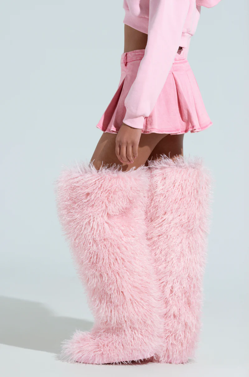 THOUGHT I KNEW YOU PINK DENIM PLEATED MINI SKIRT - Image 5