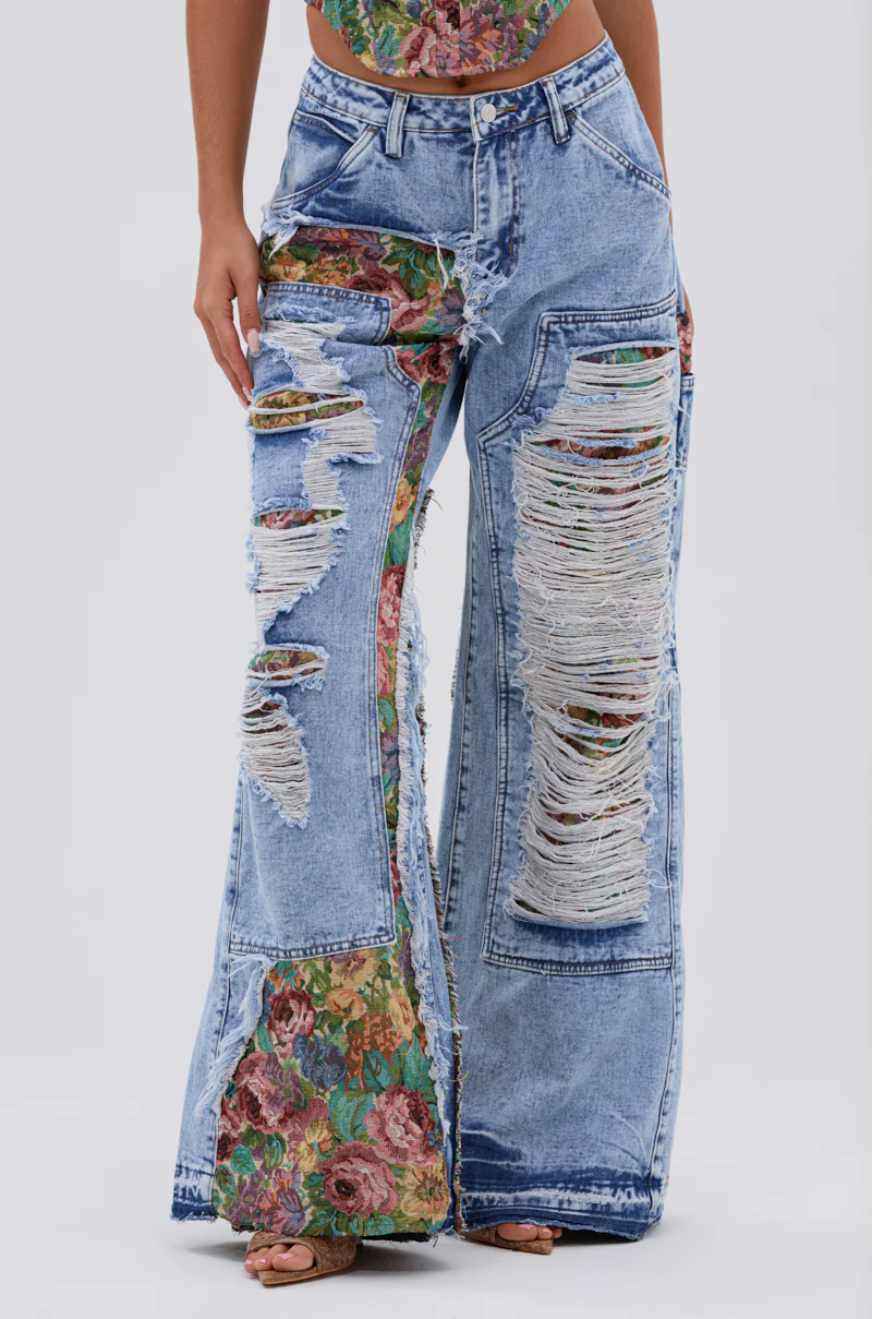 THOUGHT I KNEW YOU RELAXED DENIM WITH BROCADE - Image 2