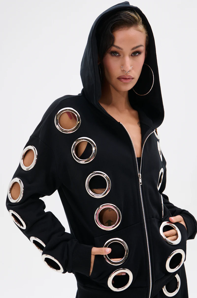 THROUGH THE NIGHT SWEATSHIRT WITH HOLES