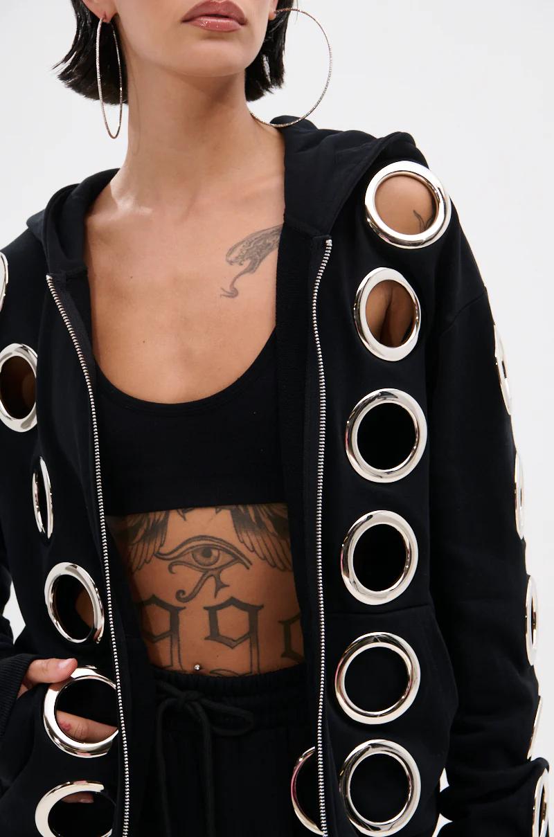 THROUGH THE NIGHT SWEATSHIRT WITH HOLES - Image 11