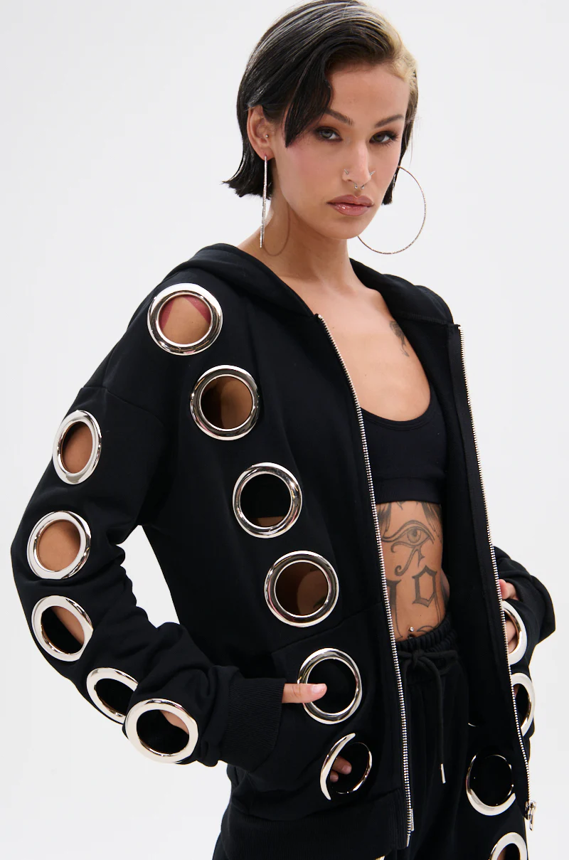 THROUGH THE NIGHT SWEATSHIRT WITH HOLES - Image 2