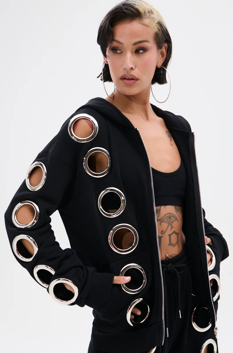 THROUGH THE NIGHT SWEATSHIRT WITH HOLES - Image 3