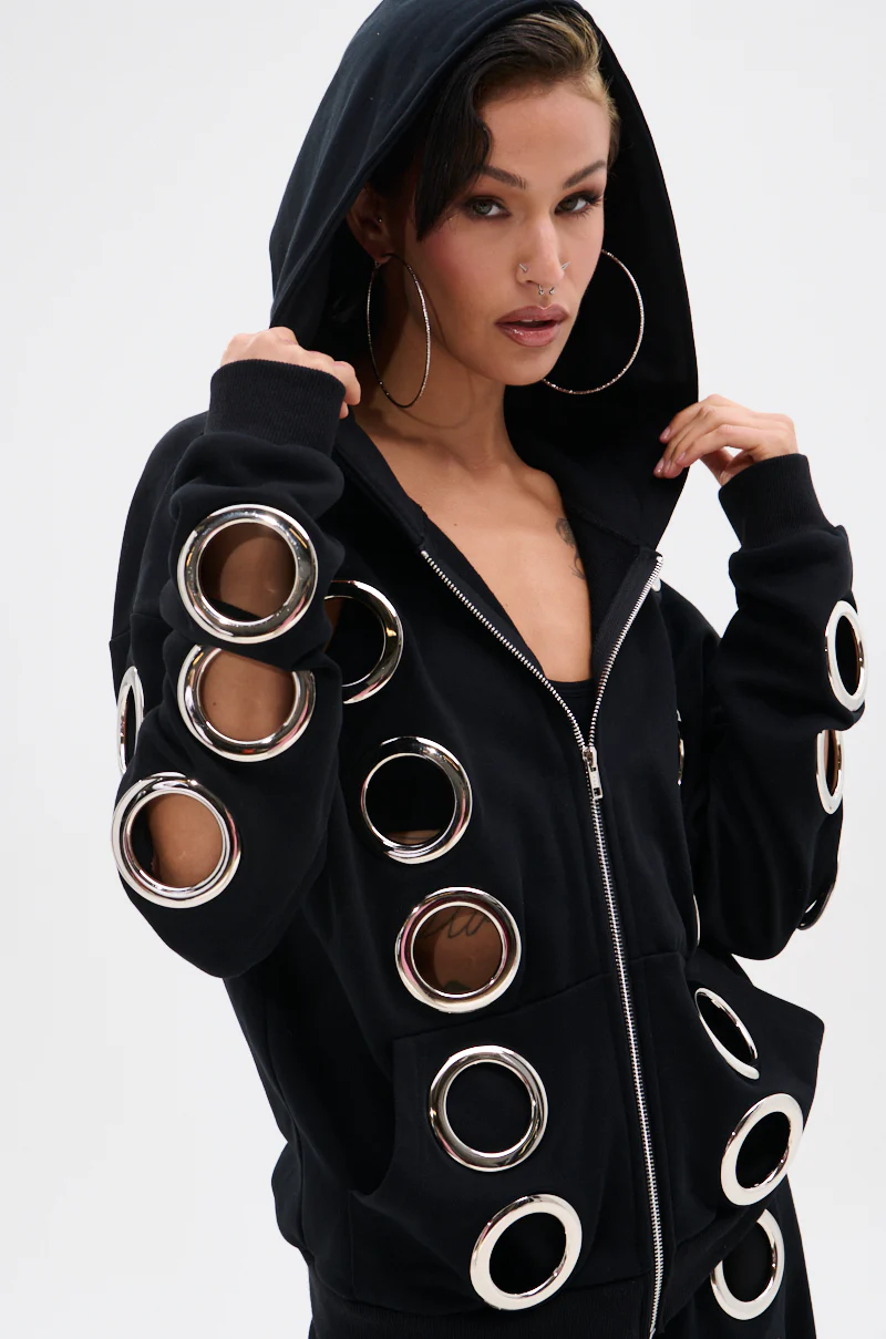 THROUGH THE NIGHT SWEATSHIRT WITH HOLES - Image 4