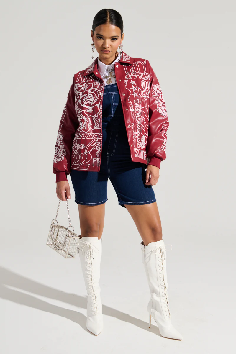 THROWING IT DOWN DENIM SHORT OVERALL - Image 8