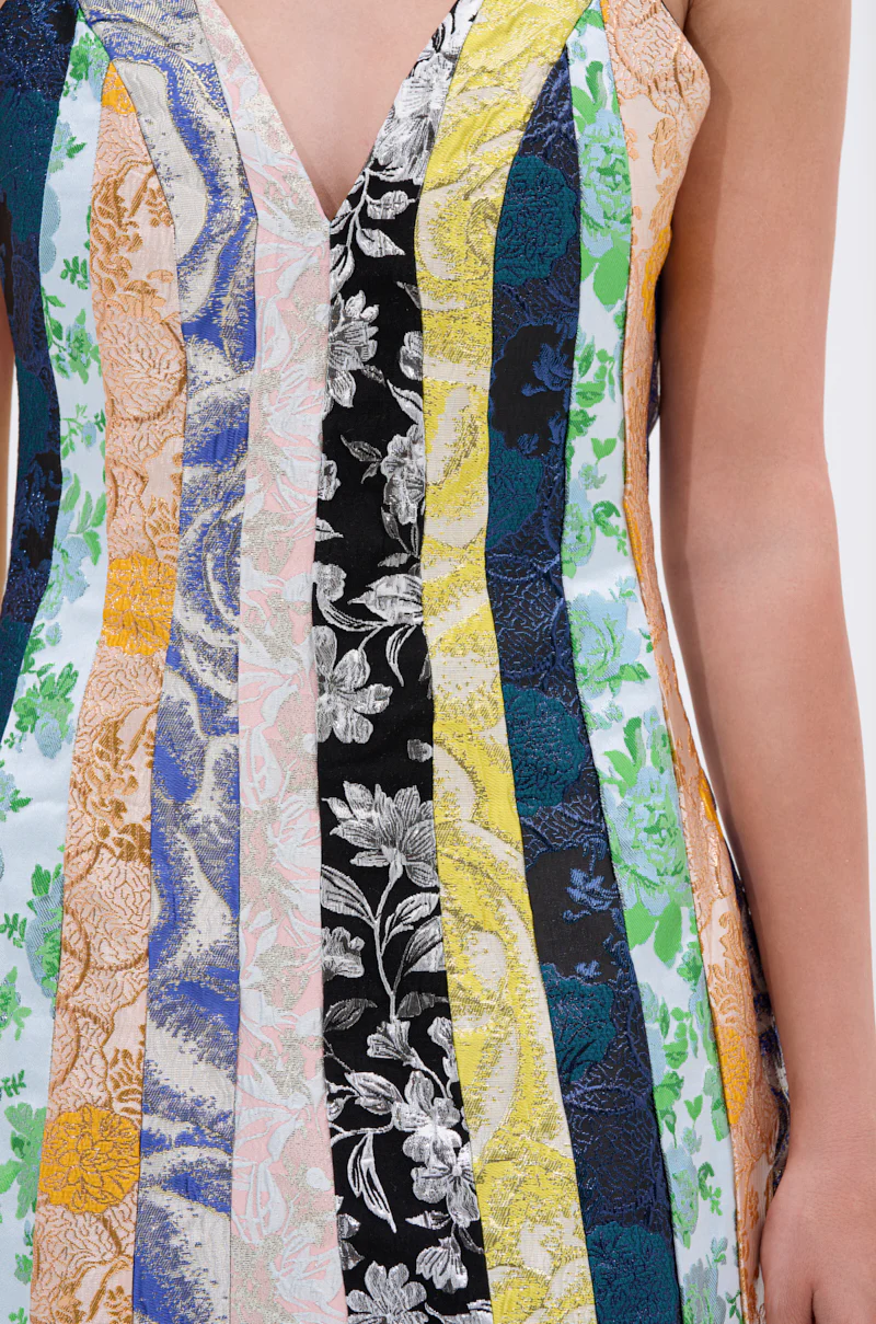 TIE ME DOWN AGAIN MINI DRESS IN BROCADE - Image 9