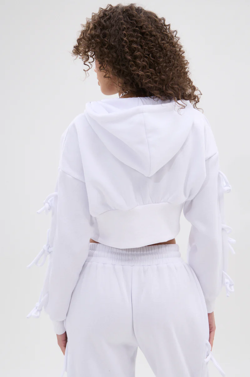 TIE ME UP HOODED ZIP UP SWEATSHIRT - Image 5