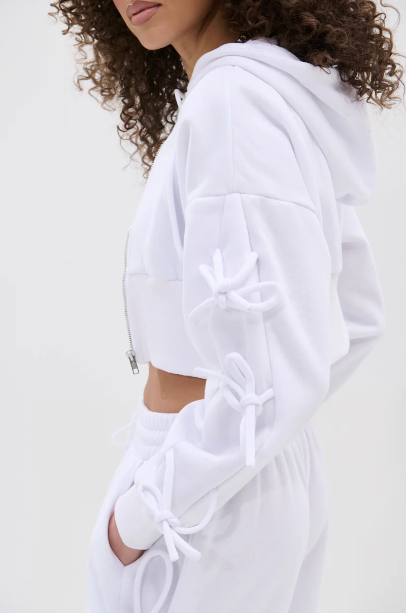 TIE ME UP HOODED ZIP UP SWEATSHIRT - Image 8