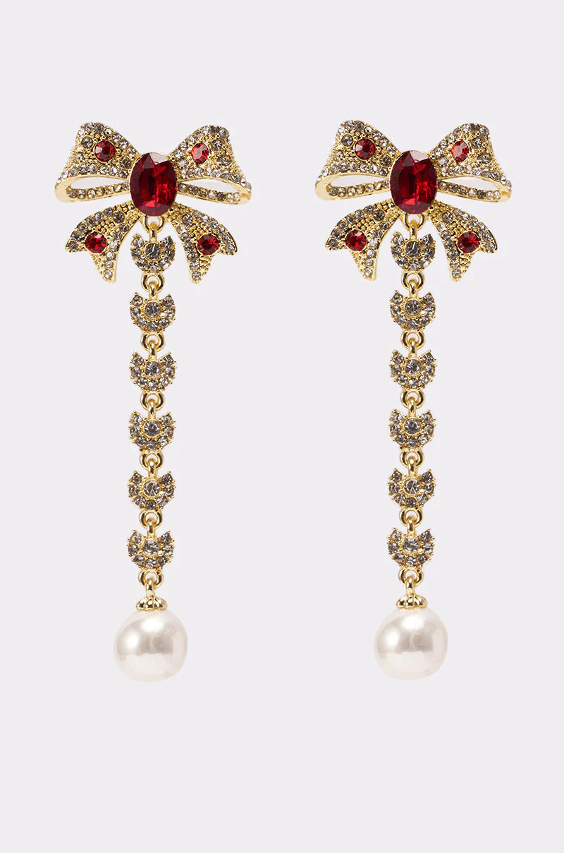 TIE WITH A BOW EARRING