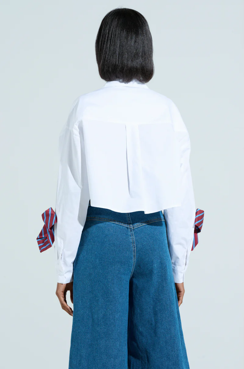 TIED TO YOU BUTTON DOWN BLOUSE - Image 4