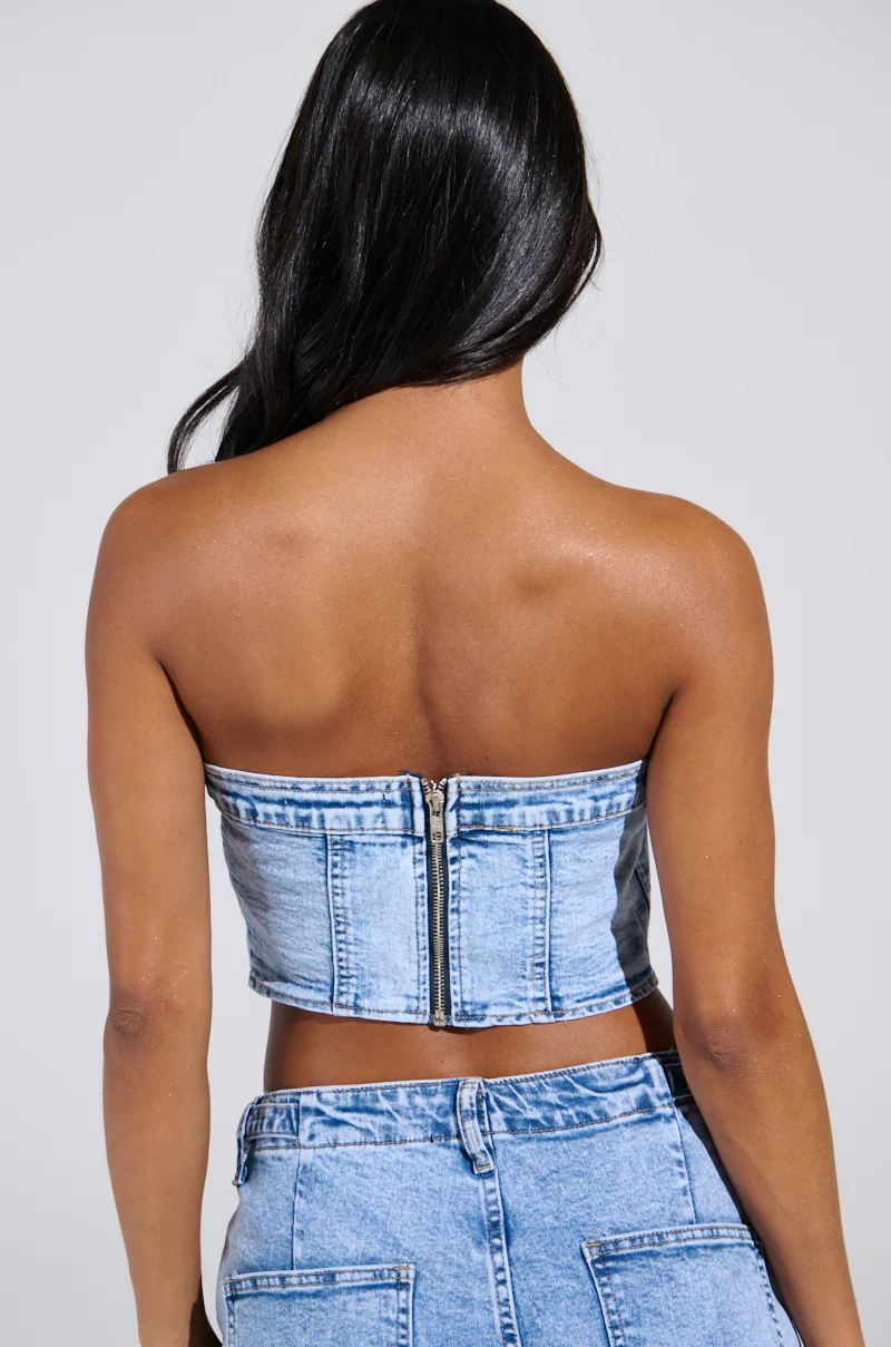TIED UP DENIM CORSET - Image 5