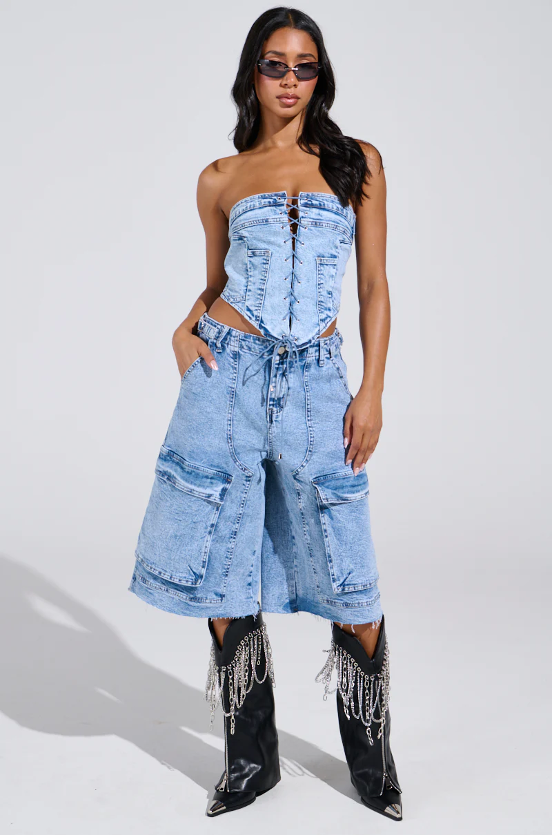 TIED UP DENIM CORSET - Image 6