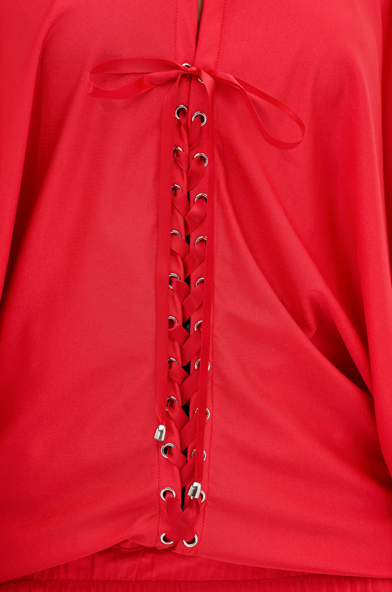 TIERRA TIE FRONT MOCK NECK BLOUSE - Image 10